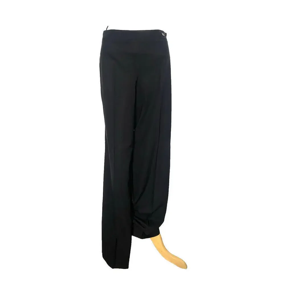 Vintage 03C CHANEL 2003 Black Wool Slim Pants FR-36